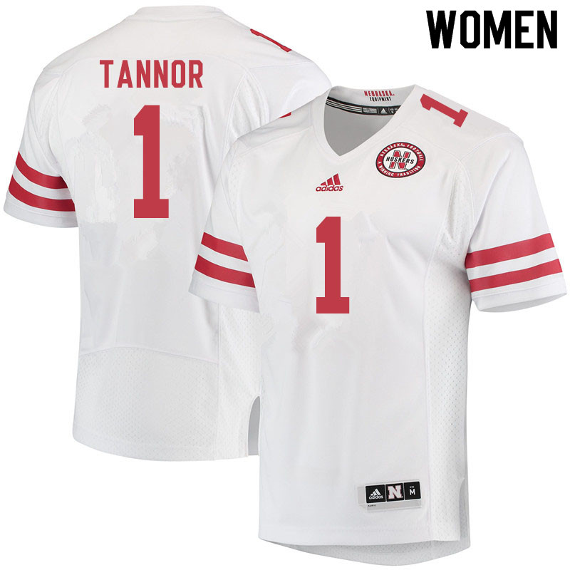Women #1 Caleb Tannor Nebraska Cornhuskers College Football Jerseys Sale-White - Click Image to Close